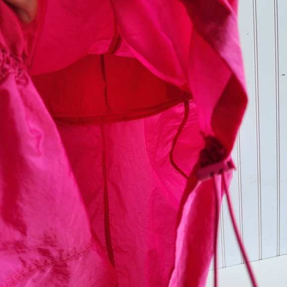 Rare NO COMMENT Women's Hot Pink SKIRT Rutched Sides Midi Skirt Sports Sz L - Picture 5 of 12